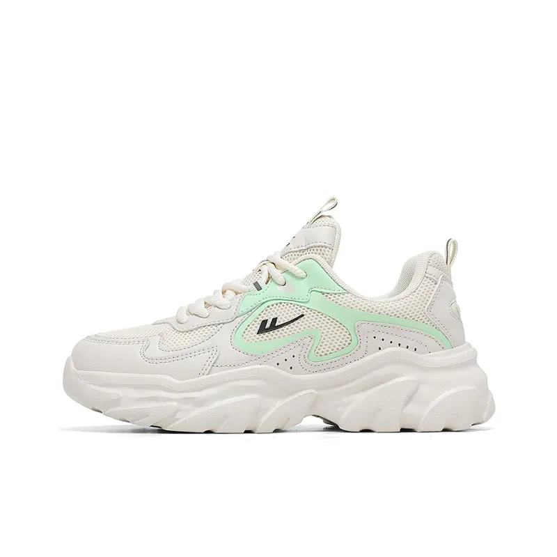 WARRIOR Chunky Sneakers Women's Low Top White Green/White Purple/Pink Beige Gray-0