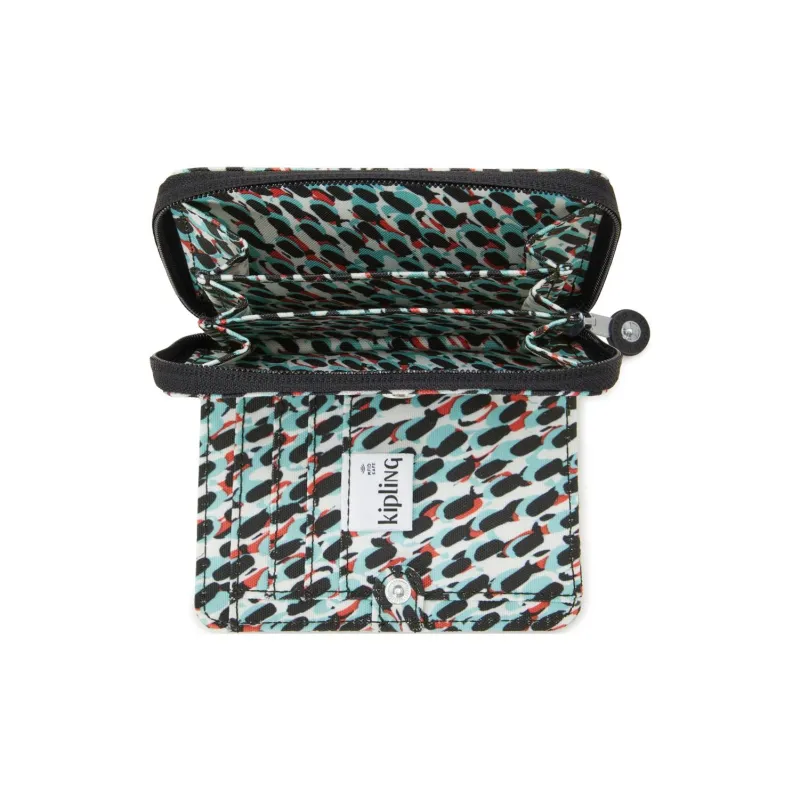Kipling Recycled Polyester Wallet Medium Size Women's Black & Multicolor-3
