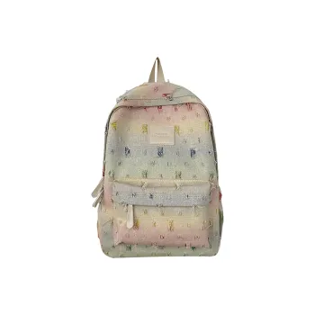 Alcohol Dragon Nylon Backpack Regular Women's Rectangular Block/Checkerboard/Stars