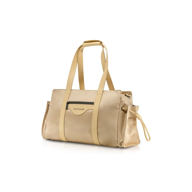 Unitude Nylon With Split Cow Leather Handbag Shoulder Bag Unisex-1