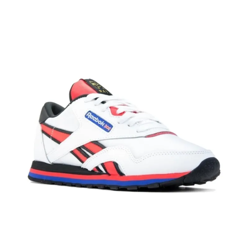 Reebok Classic Nylon Casual Shoes Men Low-Top White/Red-2