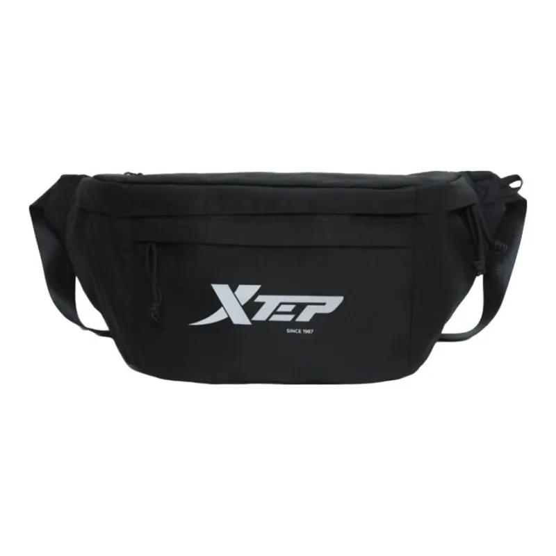 XTEP Polyester Crossbody Bag Large Size Unisex Starlight White/Graphite Black-2