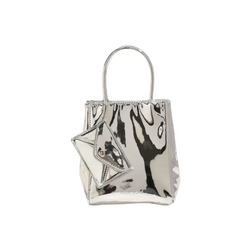 DALO PU Handbag Regular Women's Black/Milk White/Laser Silver-11