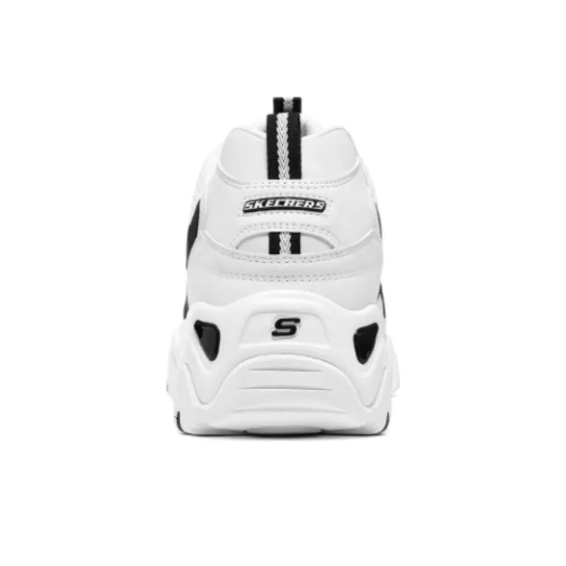 Skechers D'LITES 2.0 2.0 Cushioning Wear Resistant Low Top Chunky Sneakers Men's White Black-4