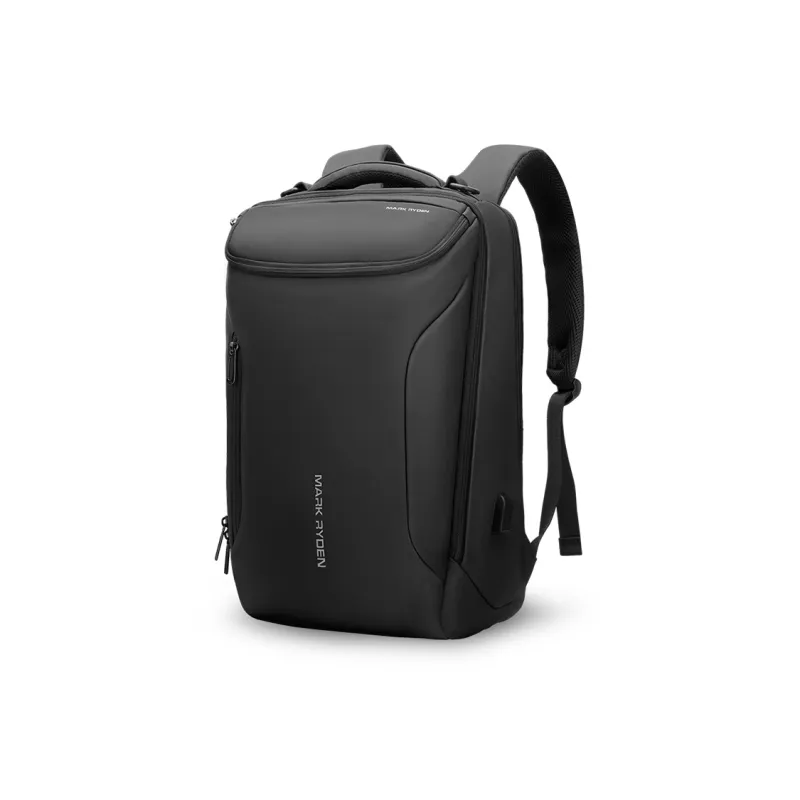 MARK RYDEN Oxford Large Capacity Student Backpack Medium Size Men's Elegant Black/Olive Green-4