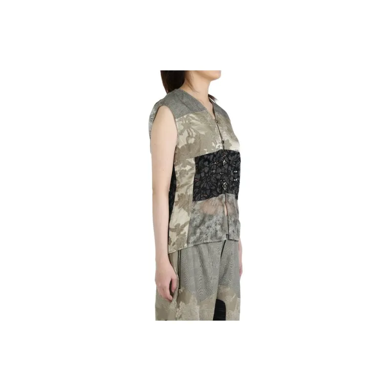 COMMUNS Floral embroidered Button up Top-2