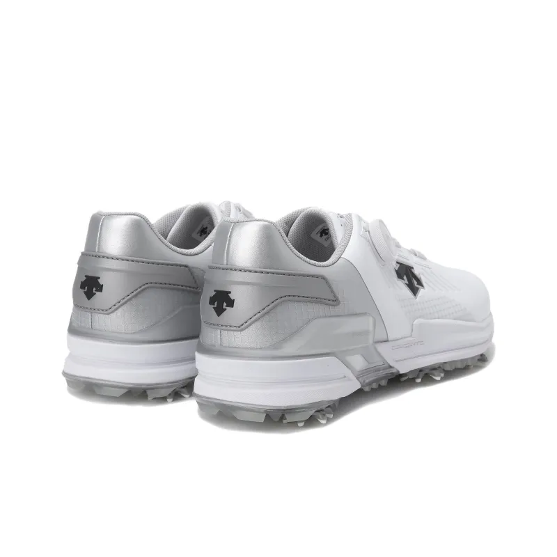DESCENTE SWINGER BOA Slip Resistant Low Top Golf Shoes Men's White Silver-2
