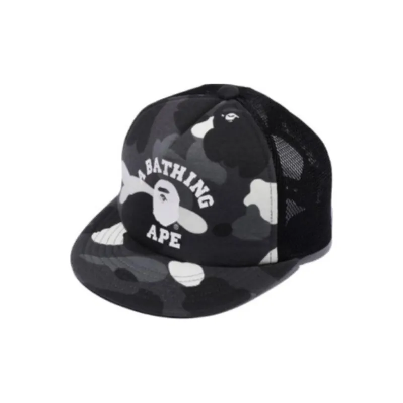 A BATHING APE Cotton, Polyester Baseball Caps Kids' Black/Gray-1