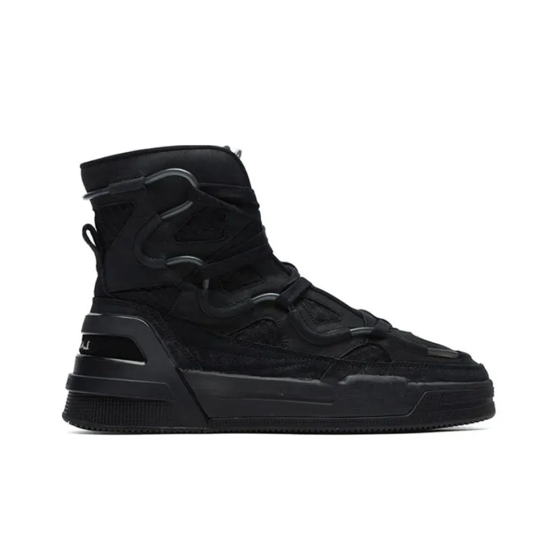 Lanvin x FILA Salto Warm Anti-Slip And Wear-Resistant High-Top Skateboard Shoes Men's Black-1