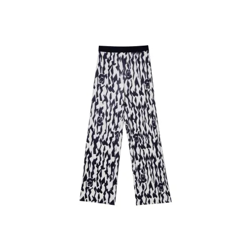 BADINA Casual Pants Women's Black White Geometry