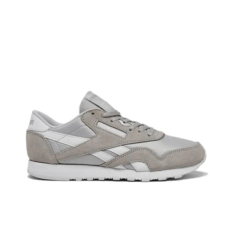 Reebok Classic Nylon Cushioning Wear-Resistant Low-Top Running Shoes Women's Gray White-1