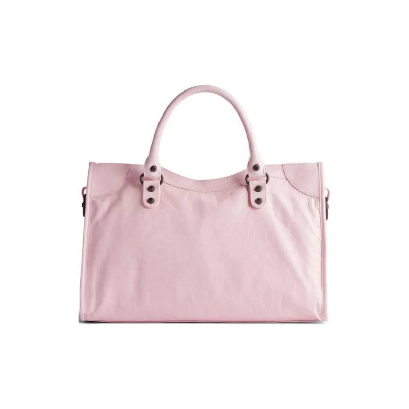 Balenciaga Lambskin Tote Bag Shopping Bag Shoulder Bag Crossbody Bag Handbag Medium Size Women's Light Pink-4