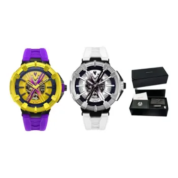 YOUNG STERNA Automatic Mechanical Movement Silicone Strap Watch Women's Watch Cut-Out Dial