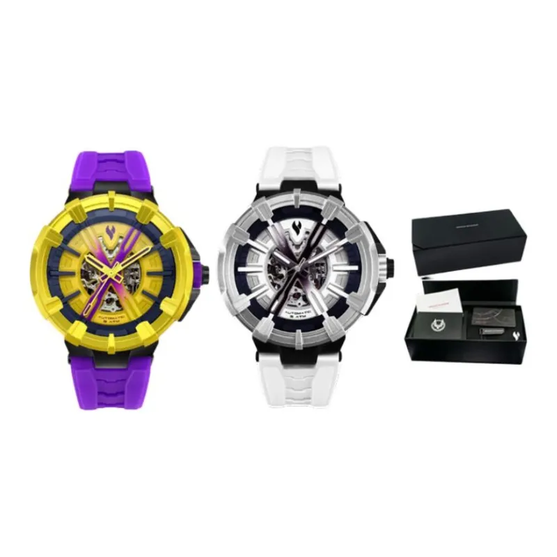 YOUNG STERNA Automatic Mechanical Movement Silicone Strap Watch Women's Watch Cut-Out Dial-0