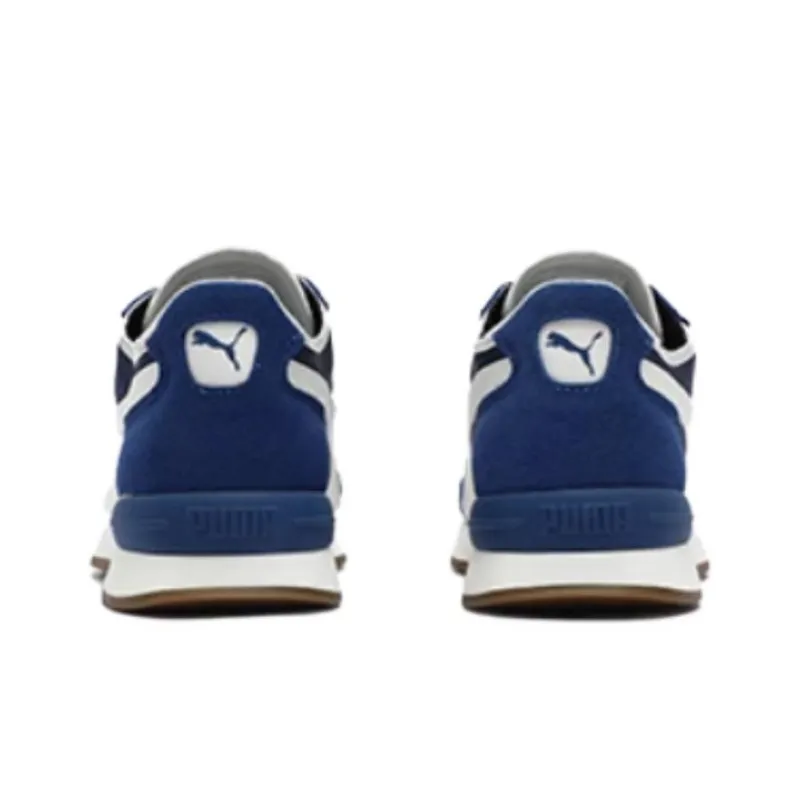 PUMA R78 Anti Slip Wear Resistant Low Top Casual Shoes Unisex Beige White Blue-3