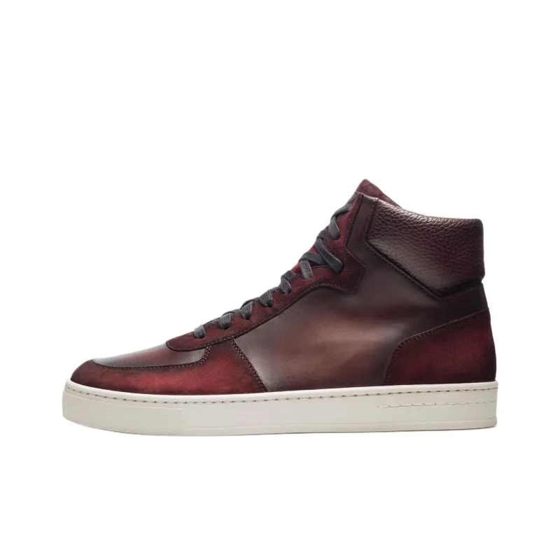 Magnanni Rubio High-Top Skateboard Shoes Men's Brown Red-0