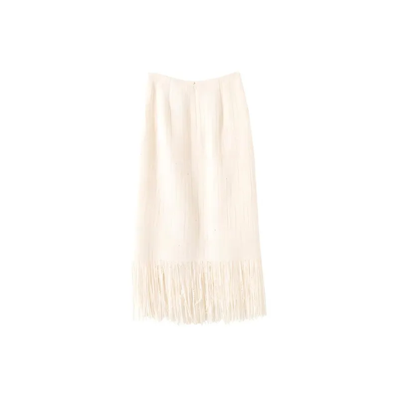 YUMOMO STAR Casual Long Skirts Women's Elegant Beige-1