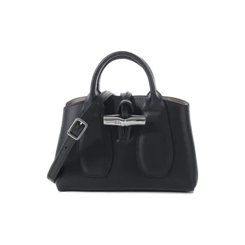 LONGCHAMP Cow Leather Handbag, Shoulder Bag, Big Bag Women's Black