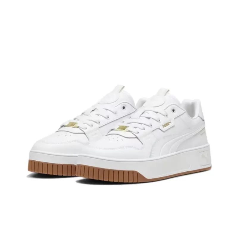 PUMA Carina Street Anti Slip Wear Resistant Low Top Casual Shoes Women's White Gold-2