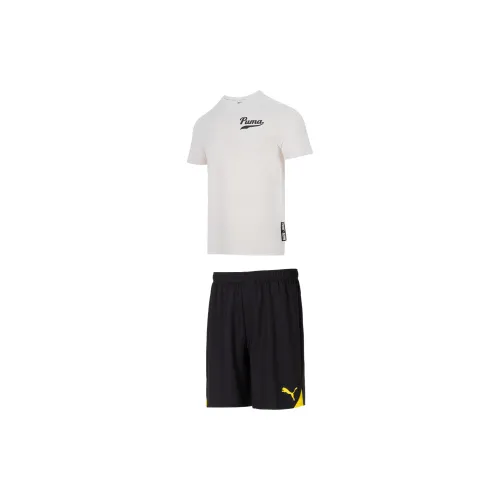 PUMA Casual Sportswear Men Off White+Black/Yellow