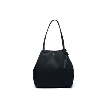 HAZZYS Fabric Tote Commute Tote Bag Single Shoulder Crossbody Handbag Large Size Women's Black/Brown/Navy Blue/Beige