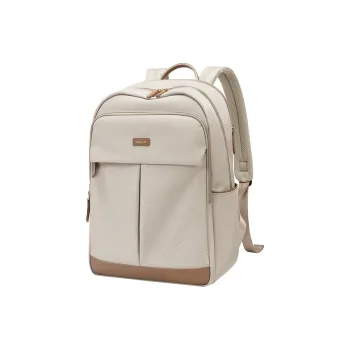 POLO Fabric Backpack Large Size Women's Beige Apricot/Light Purple