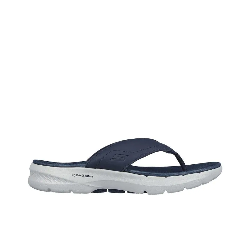 Skechers Go Walk 6 Odor-Resistant Slip-Resistant Flip Flops Men's Marine Blue-1