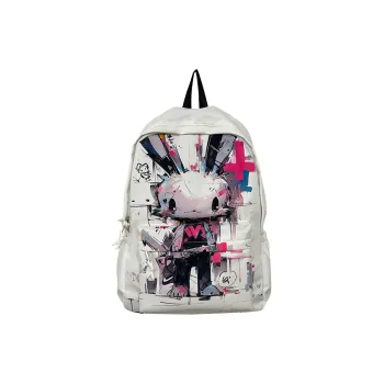 OUZIHUANG Nylon Backpack Regular Unisex White Rabbit/Black Rabbit