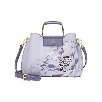 Ancient Yi Xi Cow Leather Cheongsam Hanfu Shoulder Bag, Crossbody Bag, Elegant Mom Bag Women's Hyacinth Purple