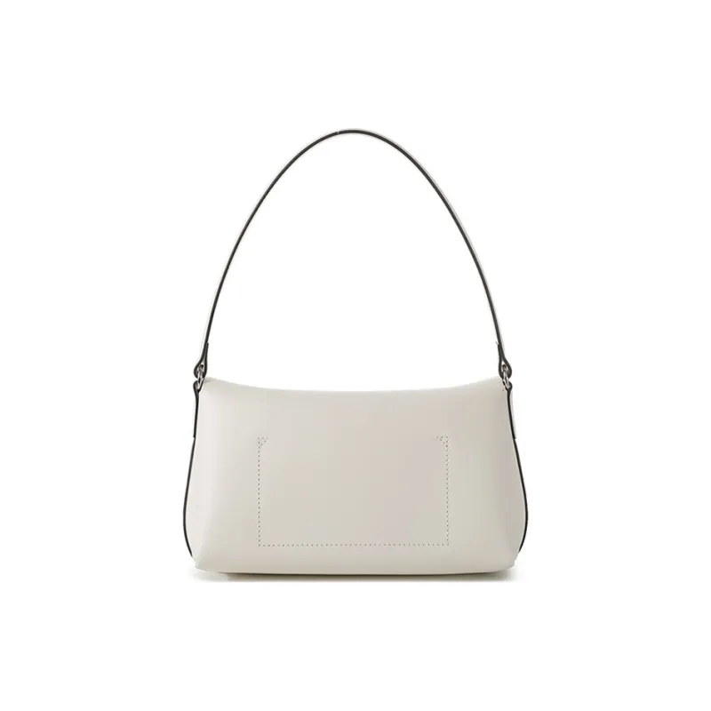 LONGCHAMP Cow Leather Hobo Handbag Shoulder Bag Women's Ivory White-3