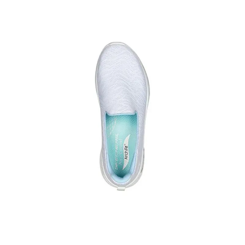 Skechers Cushioning, Wear Resistant Low Top Casual Shoes Women's White Blue-2