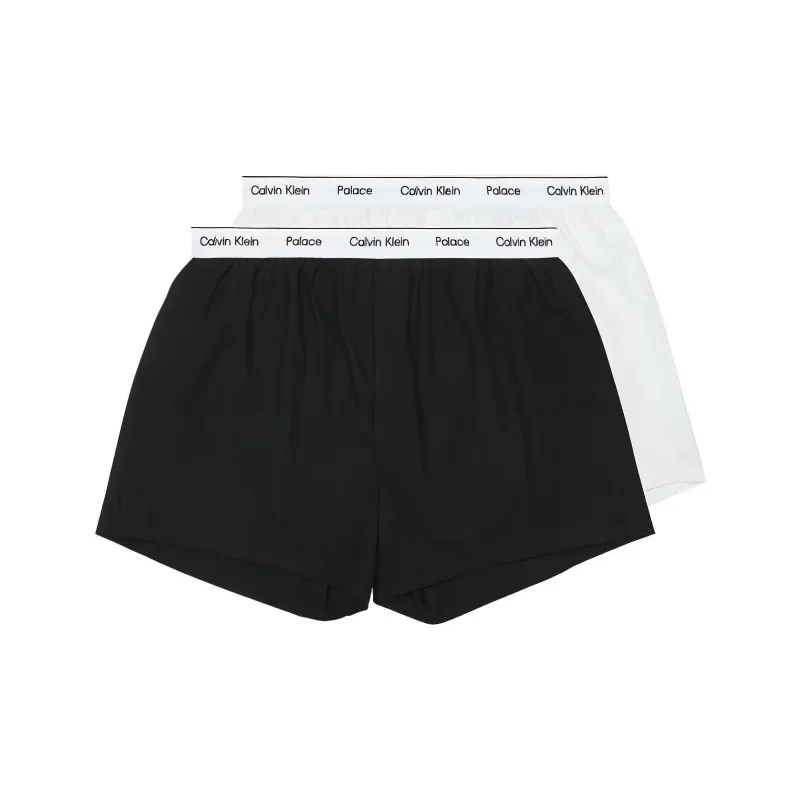 PALACE X Calvin Klein Woven Boxers 2Pk 'Classic White/Black'-0