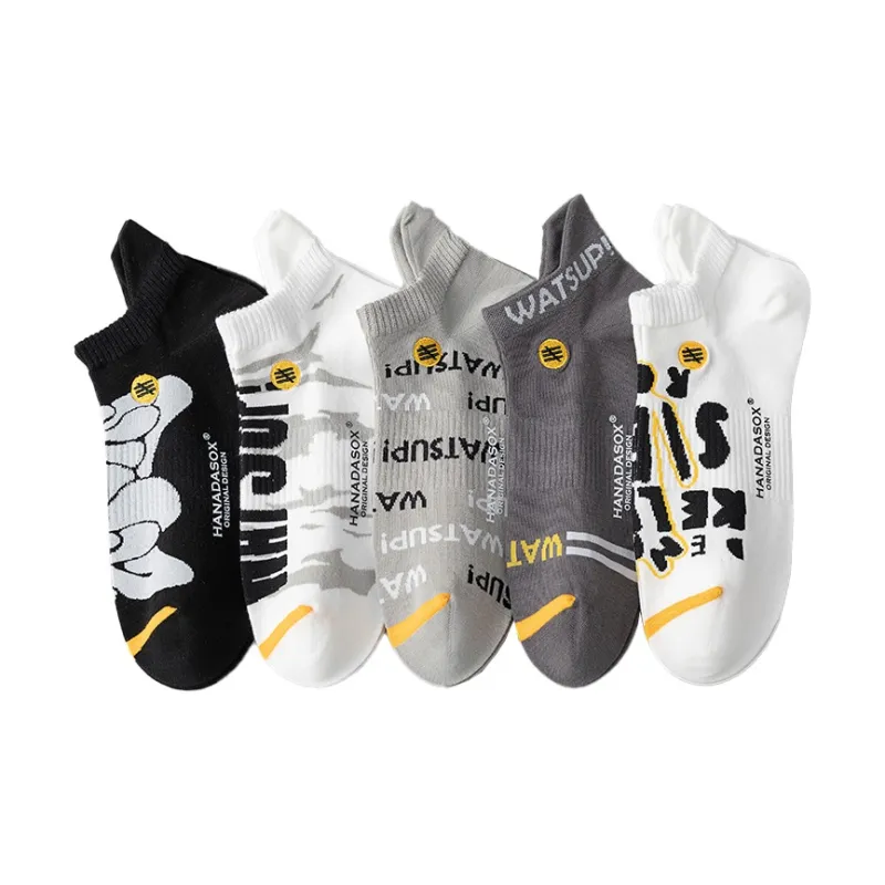HANADASOX Ankle Socks Men's 5 Pack Mixed Color-1
