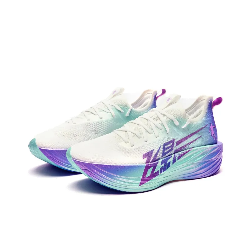 QIAODAN Flying Shadow PLAID 1.5 Running Shoes Men Low Top Jordan White Purple Blue-2
