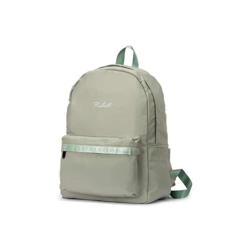 ROBERTA DI CAMERINO Fabric Travel Students Backpack Large Size Unisex Gray/Mint Green-1