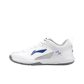 LiNing Feather Cushioned Wear Resistant Breathable Lightweight Low Top Badminton Shoes Unisex Standard White