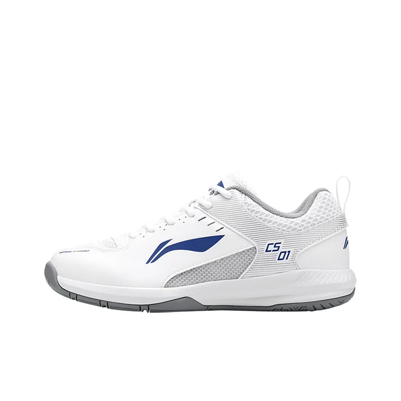 LiNing Feather Cushioned Wear Resistant Breathable Lightweight Low Top Badminton Shoes Unisex Standard White-0