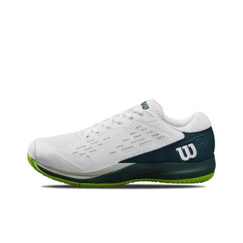 Wilson Rush Pro Cushioning Wear Resistant Low Top Tennis Shoes Men's White Green