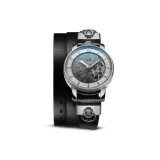 R360 Silver Gold & Shiny Silver Buckle & Thin Three-Loop Black Cow Leather & 2 Silver-Tone Buckle