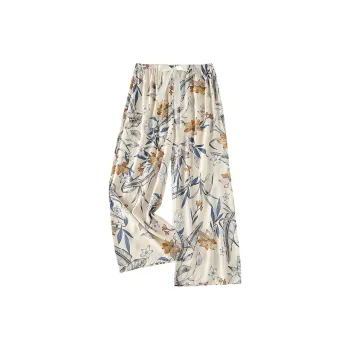 Flowers In Water Pajama Pants Women's Ecru Cottonwood
