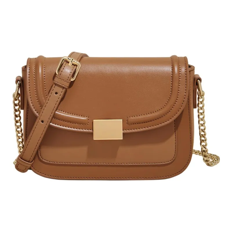 Marino Orlandi Cow Split Leather Small Square Bag Crossbody Bag Shoulder Bag Women's White/Brown-4
