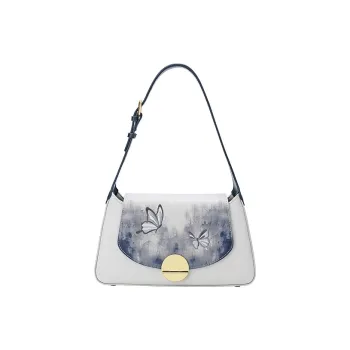 Ancient Yi Xi Cow Leather Niche Cheongsam Handbag Shoulder Bag Women's Distant Mountain Blue
