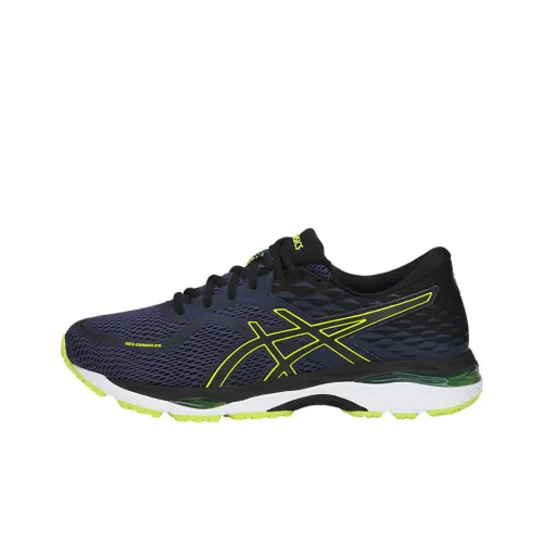 Asics Gel-Cumulus 19 Running Shoes Men Low-Top Blue/Yellow