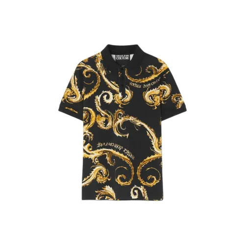 VERSACE JEANS COUTURE Barocco print Cotton Polo Top