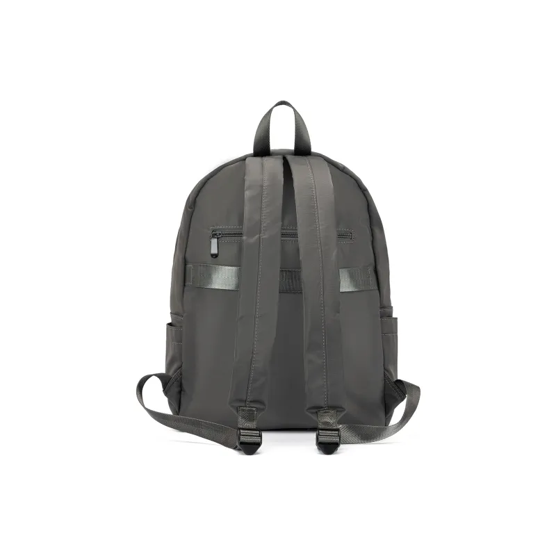 ROBERTA DI CAMERINO Fabric Travel Students Backpack Large Size Unisex Gray/Mint Green-10