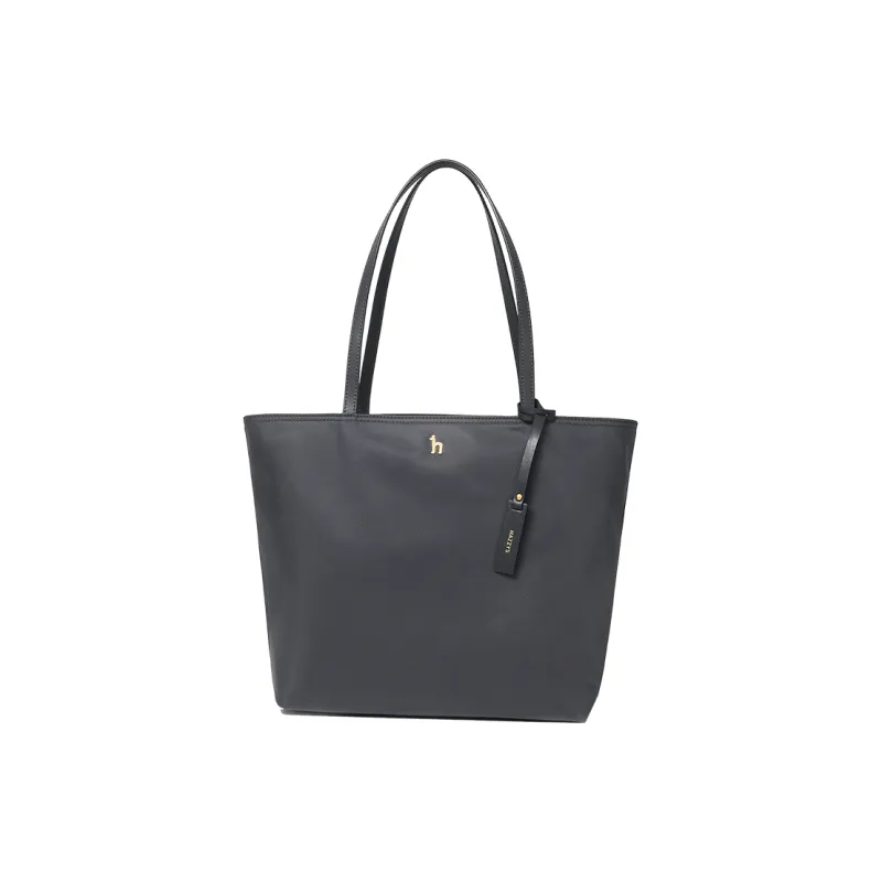 HAZZYS Fabric Tote Commute Tote Bag Single Shoulder Crossbody Handbag Large Size Women's Black/Brown/Navy Blue/Beige-5