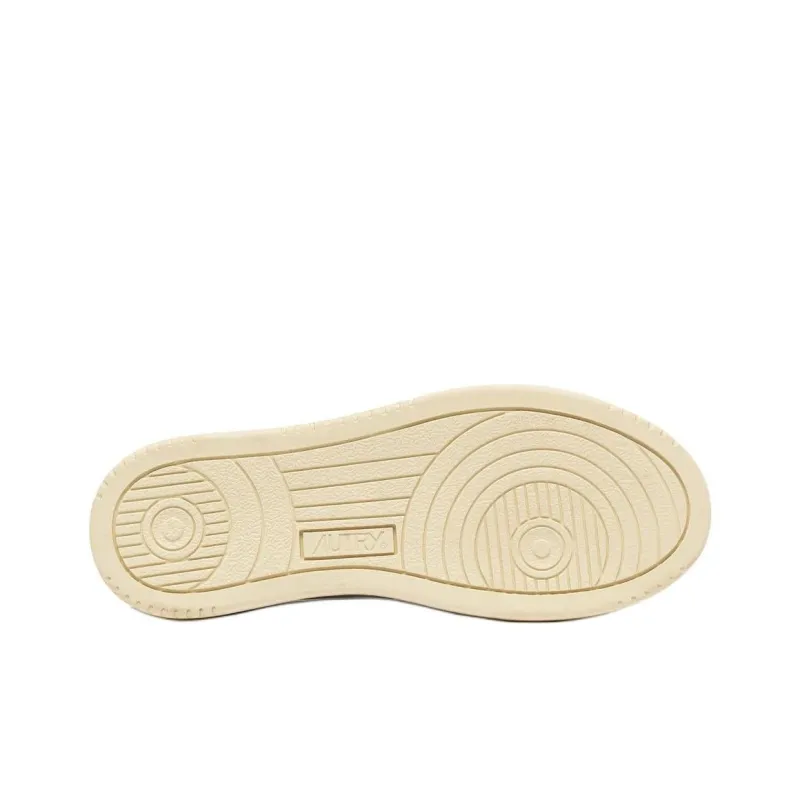 AUTRY Medalist Leather Low White Silver Beige Women's-5