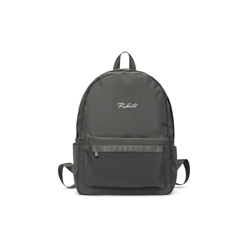ROBERTA DI CAMERINO Fabric Travel Students Backpack Large Size Unisex Gray/Mint Green-8
