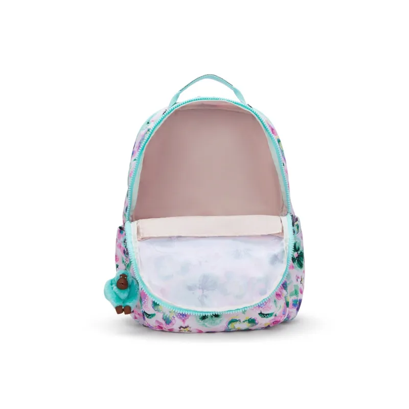 Kipling Recycled Polyester Backpack Large Size Women's Aqua Blue-3