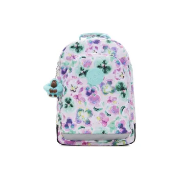 Kipling Recycled Polyester Backpack Large Size Women's White & Multicolor